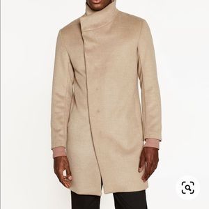 Mens Zara Asymmetrical wool over coat